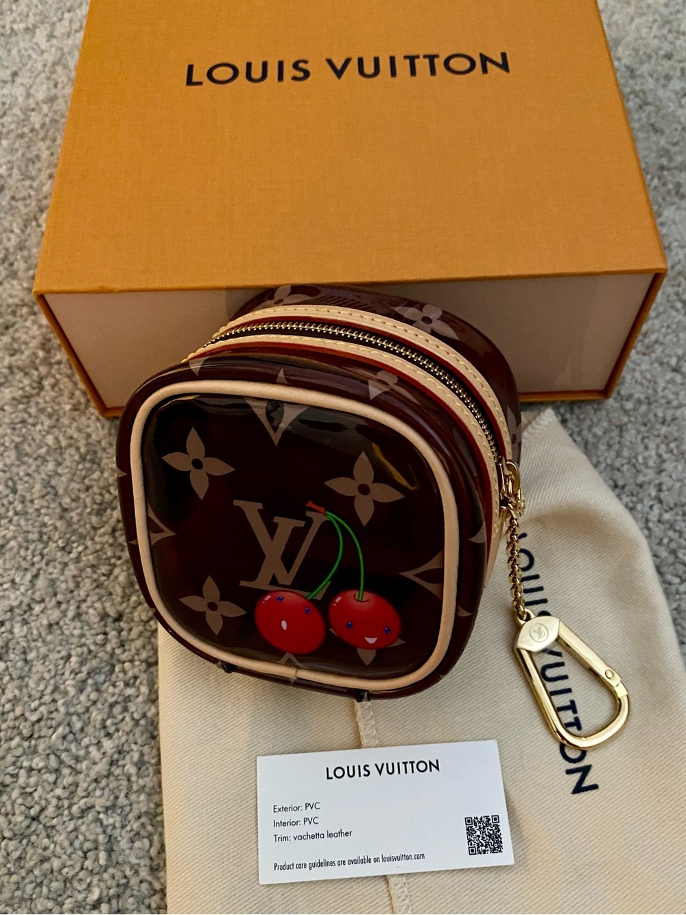 Louis Vuitton x Murakami Cerise Crystal Monogram Cube Keychain M14943